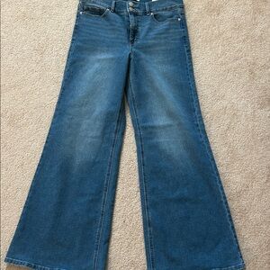 Wide-Leg Blue Jeans